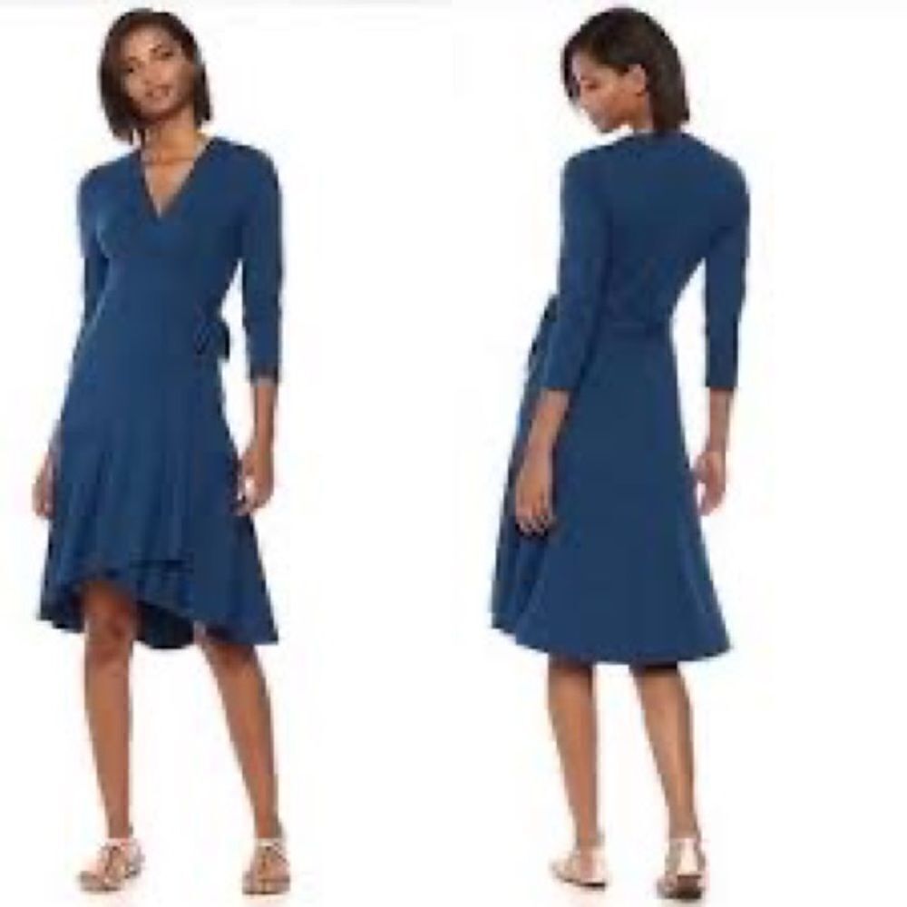 Lilly Pulitzer Deep Blue Wrap Midi Dress